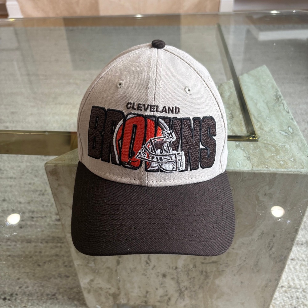 New Era Cleveland Browns Hat Mens L/XL Tan Brown Excellent 39THIRTY Stretch Fit
